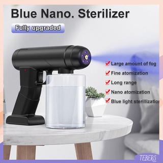2021 nuevo 500ml usb luz azul de carga inalámbrica atomización pistola de pulverización pistola de atomización nano spray pistola de desinfección tebers