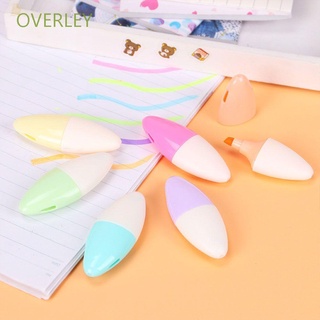OVERLEY Kawaii marcador de la hoja suministros de la pluma de regalo Mini lindo conjuntos de papelería resaltador de la escuela
