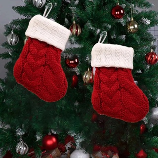 Navidad de punto calcetines cubiertos Set/sumini suministros de cocina/Mini calcetines de lana caramelo vajilla bolsa/Xmas árbol colgante decoración (5)