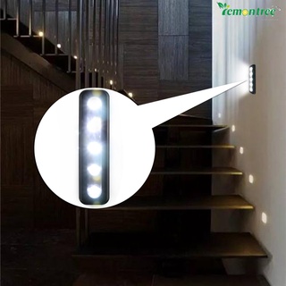 m4-mini 5-led luz de noche gabinete armario lámpara de empuje luz de pared funciona con batería para escalera baño mesita de noche w