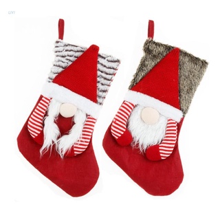 Livi calcetines de navidad lindo 3D felpa sueco Gnome calcetines de navidad colgantes chimenea árbol