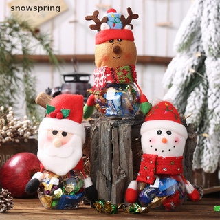 snowspring regalo de navidad colgante de mano de los niños caja de regalo de navidad de plástico muñeca caramelo tarro co