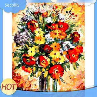 (SJ) Pintado a mano DIY Color flores pintura por números imagen al óleo (WH-la30)