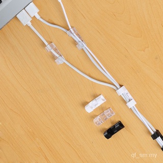 20 Clips de Cable autoadhesivos para gestión de cables, soporte de alambre, abrazadera organizadora