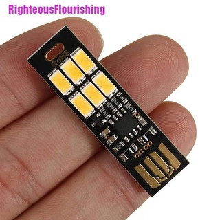 Righteousflourishing MINI interruptor táctil USB móvil de alimentación camping lámpara 6 LED luz de noche lámpara (2)