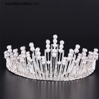 (nuevo) perla cristal tiara rhinestone accesorios para el cabello corona boda novia diadema lucaiitombter.co