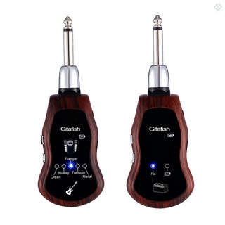transmisor portátil uhf sistema inalámbrico+receptor de 10 canales integrado 5 efectos (limpia/bluesy/flanger/tremolo/metal) para guitarra eléctrica bajo