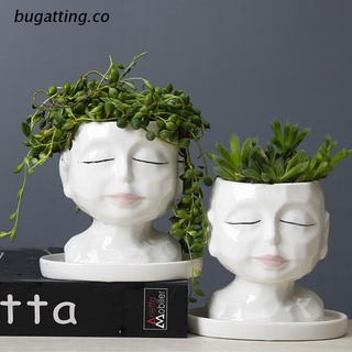 b.co cabeza de cara diseño suculentas maceta con agujero de drenaje interior al aire libre cactus maceta lindas plantas maceta
