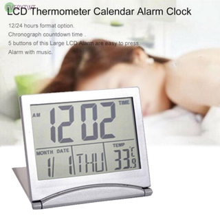 LCD Digital plata reloj de pared/reloj de mesa con calendario temperatura reloj despertador nuevo y alta calidad