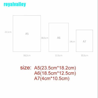 royalvalley 1Pc Transparent File Folder A5/A6/A7 Plastic Clip Note Loose Ring Binder LOUJ (8)