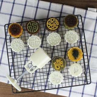Dudu 50g Moon Cake molde 6 sellos de flores barril pastel de luna presión de mano molde de pastelería DIY Bakware