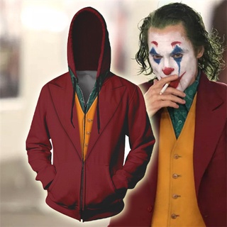joker cremallera sudadera con capucha impresión 3d abrigo moda chaqueta prendas de abrigo