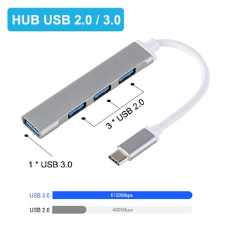 HotSale❤ USB C HUB 3.0 Type C 3.1 4 Port Multi Splitter Adapter OTG For Lenovo Xiaomi Macbook Pro 13 15 Air Pro PC Computer Acces minis1oso9 (6)
