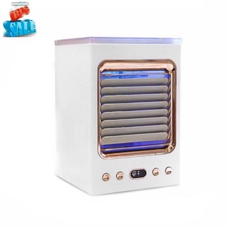mini portátil refrigeración aire acondicionado multifunción humidificador de escritorio enfriador de aire para oficina hogar, blanco+oro