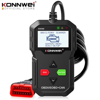 obd konnwei kw590 obd2 eobd puede lector de código escáner de diagnóstico automático escáner de coche herramienta de diagnóstico del coche escáner para auto obd 2 herramientas
