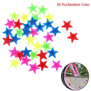 navone 36 piezas de perlas de rayos para niños, accesorios de bicicleta, rueda, ciclismo, corazón, estrellas, plástico, decoración multicolor (6)