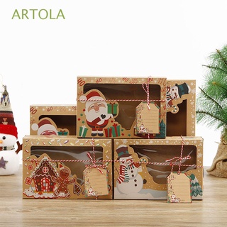ARTOLA 3/6/9/12 Pcs Bakery Boxes Party Gift Bag Christmas Gift Boxes Cookie Wedding Treat Boxes with Window Chocolate Dessert Food Packing