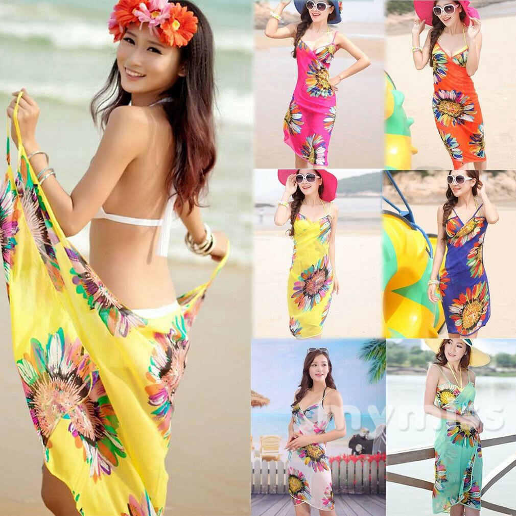 Las mujeres traje de baño Bikini trajes de baño cubrir vestido de playa Sarong Wrap verano