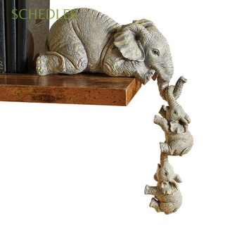 schedler set de 3 figuras de elefante manualidades colecciones elefante estatua regalo de resina elefante colgante de amor materno esculturas estante decoración