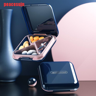[peacesujn] 4 rejilla impermeable medicina píldora caja de viaje píldora caso vitaminas contenedor cápsulas