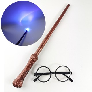 Nuevos Juguetes Electrónicos De Luz Harry Potter Varita Mágica Gafas De Sonido Brillante Niños Cosplay Halloween Props Regalos (1)