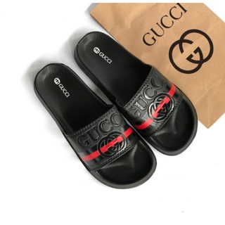 Sndlgrt-sandalias Gucci más baratas! Negro-rojo gucci slop sandalias, hombre/mujer sandalias deslizantes (Arrowroot)