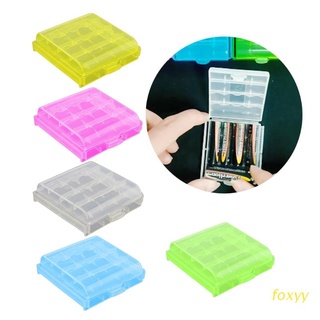 foxyy 5Pcs Caja De Protección De Batería 4 Ranuras Organizador Caso Contenedor Para AA/AAA De Plástico Titular De La Celda