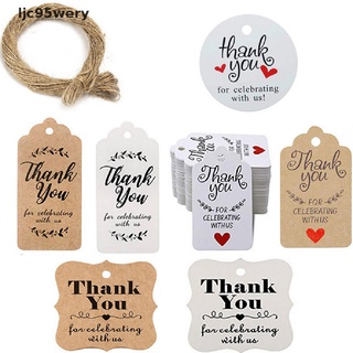 ljc95wery 100pcs papel etiquetas de regalo gracias hecho a mano boda fiesta decoración embalaje etiqueta venta caliente