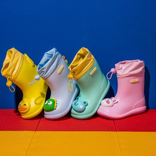 Botas de lluvia para niños con cordón Anti-agua EVA 3D de dibujos animados lindo protección del medio ambiente botas de lluvia inodoro