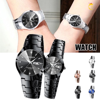 parejas relojes con fecha automática estilo simple cuarzo metal reloj casual relojes de pulsera regalo para mujeres hombres ubv