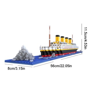 sa 1860 piezas titanic cruise ship modelo bloques de construcción micro mini bloques diy juguetes
