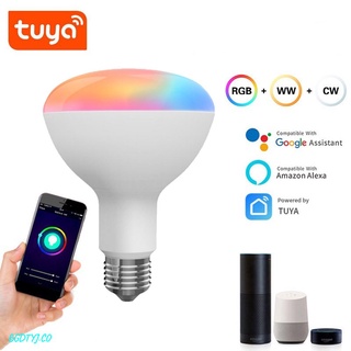 BGDTYJ Tuya WiFi + Bluetooth-Bombilla De Luz LED Inteligente compatible 10W RGBCW Control De Voz Funciona Con Alexa Echo Plus Google Home