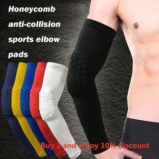 almohadillas de codo elásticas para baloncesto, manga de brazo, a prueba de golpes, panal, soporte para codo, protector de codo, seguridad deportiva