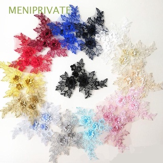 MENIPRIVATE scrapbooking Motif Embroidery Dress Lace Flower 3D Trims Tulle Wedding Sewing Craft DIY Blossom Bridal Applique/Multicolor