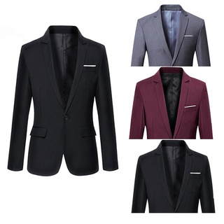 los hombres de la moda slim fit formal un botón traje blazer abrigo chaqueta outwear tops (1)