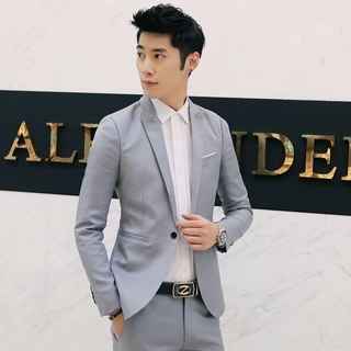 abrigo de ropa formal para hombre slim fit botón kemeja traje blazer chaqueta de negocios (5)