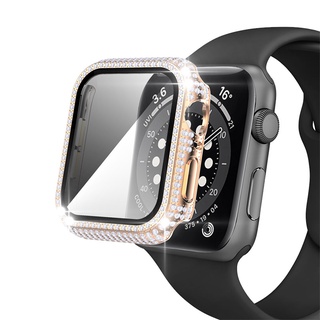 Apple Watch caso es adecuado para Apple Watch Series 6 SE 5 4 3 2 1 iwatch correa 38 mm 42 mm 40 mm 44 mm PC todo incluido anti-caída película templada integrada caso Apple Watch caso