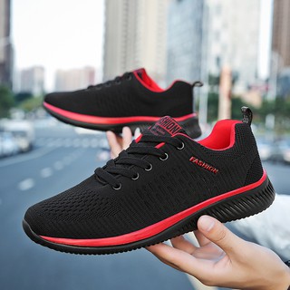 tamaño 38~46 hombres senderismo zapatos deportivos zapatos para correr casual atlético tenis zapatillas flyknit encaje hasta zapatillas de deporte