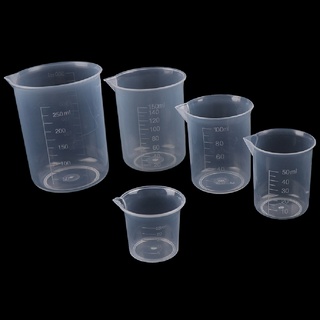 [SWE] 2Pcs transparent kitchen laboratory plastic volumetric beaker measuring cup FTO