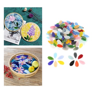 150 pzs macetas de mosaico de colores mezclados con hojas de flores (5)