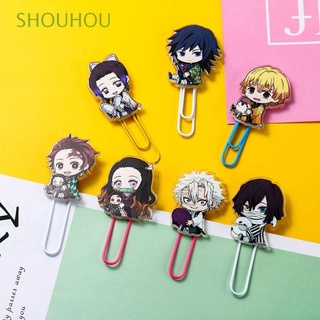 SHOUHOU Creative Bookmark Office Demon Slayer Paper Clips School Cute Stationery Supplies Metal Kimetsu No Yaiba