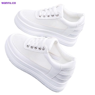verano suela gruesa zapatos blancos mujeres s net zapatos 2021 nuevo estilo transpirable malla casual todo-partido zapatillas de deporte delgadas