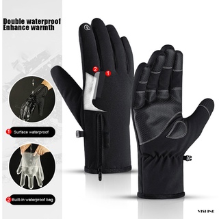 guantes de ciclismo cálidos táctiles a prueba de viento impermeables antideslizantes guantes para correr equitación (4)