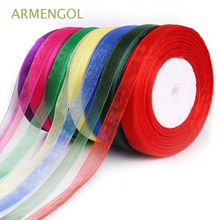 armengol 50 yardas organza cinta diy satén cintas regalo seda rosas artesanía 12 mm decoración de tela ropa costura/multicolor
