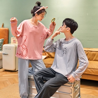 Las Mujeres Traje casual Ropa De Hogar De Moda Al Aire Libre Desgaste De La Juventud INS De Algodón Puro popular Coreano Pijamas De Dos Piezas De Los Hombres (3)