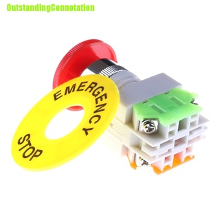 Outstandingconnotation - tapón de hongo rojo (1NO, 1NC, DPST, parada de emergencia, interruptor de botón AC 660V 10A) (4)