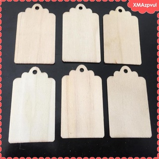 10pcs madera rectangular forma artesanal etiqueta adorno, piezas de madera sin terminar