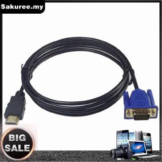 Cable adaptador HDTV HDMI a VGA macho HD15 de 6 pies/1.8 m para PC/TV DF (1)