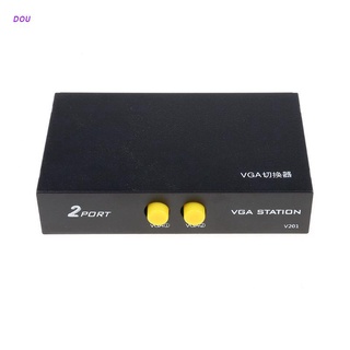 Dou 2 puertos conmutador divisor de 2 maneras VGA interruptor de vídeo adaptador de caja convertidor para PC Monitor accesorios