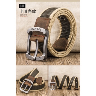 Kangolbritish marca Pin hebilla cinturón de lona Unisex todo-partido Casual cinturón de moda de tela Jeans correa (7)
